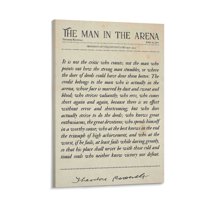 The Man In The Arena Theodore Roosevelt Quote Graduation Gift Modern Artwork 7 Artworks Canvas Poster Room Aesthetic Wall Art Prints Home Modern Decor Gifts 12x18inch(30x45cm)
