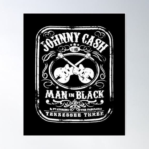 The Man In Black Vintage Johnny Tees Cash Retro Poster Wall Art, Modern Wall Decor For Living Room Bedroom, 8x12 UNFRAMED