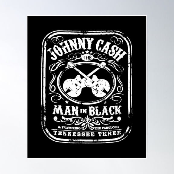 The Man In Black Vintage Johnny Tees Cash Retro Poster Wall Art, UNFRAMED PAPER POSTER