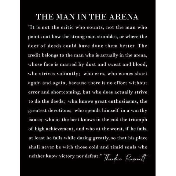 The Man In The Arena Quote Christian Bible Verse Wall Decor Inspirational For Office Study Church Events Motivational Gifts For Christian poster