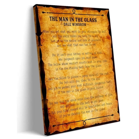 The Man In The Glass Poem Wall Art Poster forArtwork Wall Decoration for Living Room poster