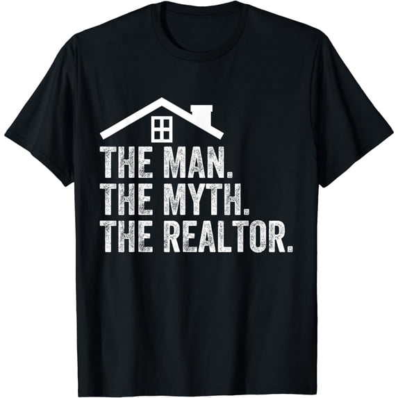 The Man Myth Realtor Vintage Real Estate Professional Funny T-Shirt