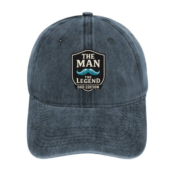 The Man The Legend Navy Cotton Baseball Cap for Men Women, Outdoor Casual Adjustable Hat