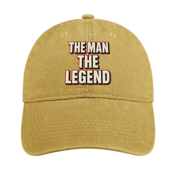 The Man The Legend Sand Colour Baseball Cap for Men Women, Adjustable Snapback Hats Cotton Hat