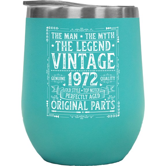The Man, The Myth, The Legend, Vintage 1972 - Granddad or Grandpa's Birthday, Mint 12oz Wine Tumbler