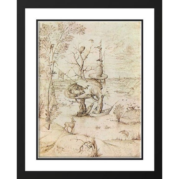The Man'Tree 25x29 Framed and Double Matted Art Print by Bosch, Hieronymus