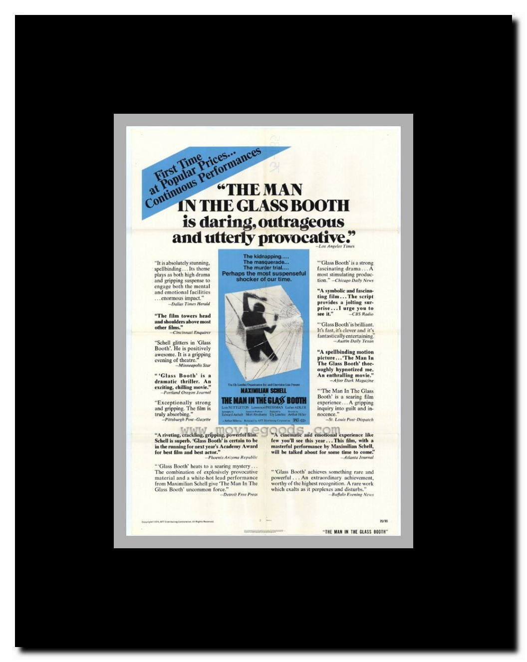The Man in the Glass Booth Framed Movie Poster