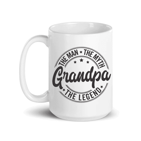C&M Personal Gifts 15 oz the Man the Myth the Legend Grandpa Ceramic Coffee Mug