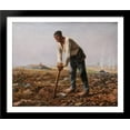 thumbnail image 1 of The Man with the Hoe 34x28 Large Black Wood Framed Print Art by Jean Francois Millet, 1 of 2
