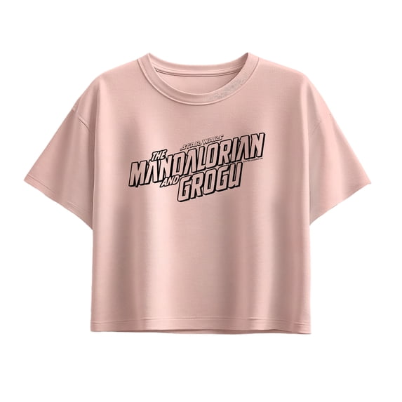 The Mandalorian And Grogu - Black Movie Logo - Youth Girls Boxy T-Shirt