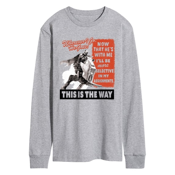 The Mandalorian And Grogu - Bounty Hunter Propaganda Poster - Men's Long Sleeve Graphic T-Shirt