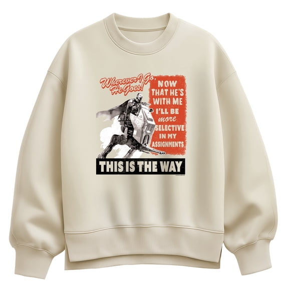 The Mandalorian And Grogu - Bounty Hunter Propaganda Poster - Women's Oversized Fleece Crew Sweatshirt