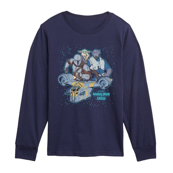 The Mandalorian And Grogu - Collage - Youth Boys Long Sleeve Graphic T-Shirt