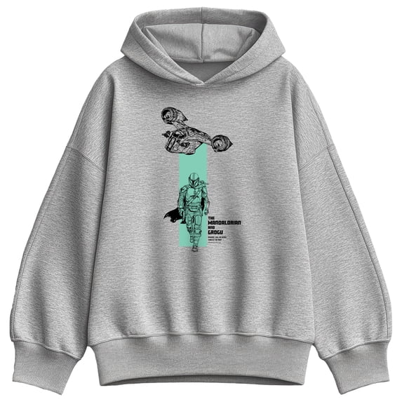 The Mandalorian And Grogu - Color Block - Women's Oversized Fleece Hoodie Sweatshirt