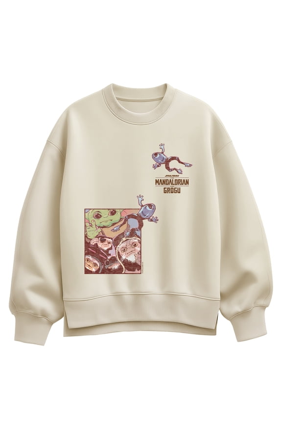 The Mandalorian And Grogu - Frogs - Women's Oversized Fleece Crew Sweatshirt