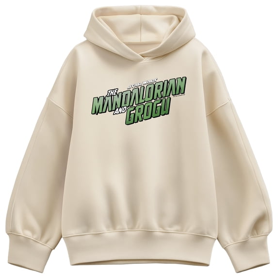 The Mandalorian And Grogu - Full Color Movie Logo - Women's Oversized Fleece Hoodie Sweatshirt