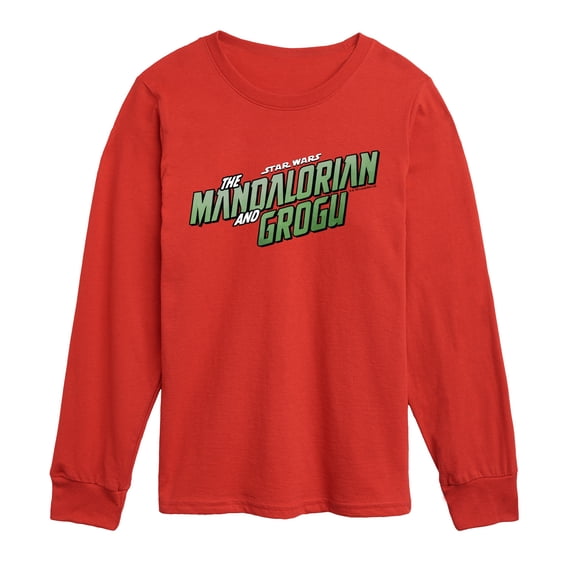 The Mandalorian And Grogu - Full Color Movie Logo - Youth Boys Long Sleeve Graphic T-Shirt
