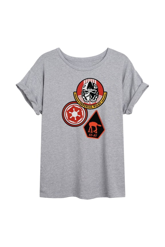 The Mandalorian And Grogu - Imperial Pilot - Juniors Oversized Graphic T-Shirt