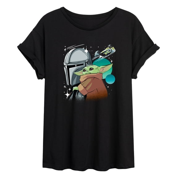 The Mandalorian And Grogu - Pose - Juniors Oversized Graphic T-Shirt