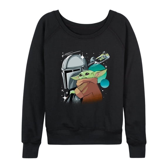 Star Wars - Pose Lightweight French Terry Wide Neck Long Sleeve Graphic Shirt