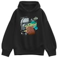 thumbnail image 1 of The Mandalorian And Grogu - Pose - Women's Oversized Fleece Hoodie Sweatshirt, 1 of 3