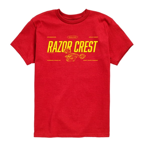 The Mandalorian And Grogu - Razor Crest Jersey - Youth Boys Short Sleeve Graphic T-Shirt