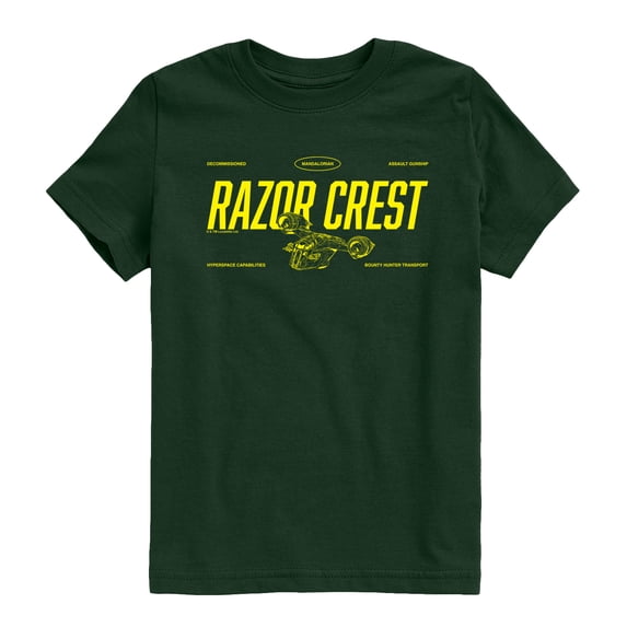 The Mandalorian And Grogu - Razor Crest Jersey - Youth Boys Short Sleeve Graphic T-Shirt