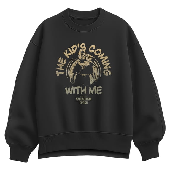 The Mandalorian And Grogu - The Kid's Coming With Me - Women's Oversized Fleece Crew Sweatshirt