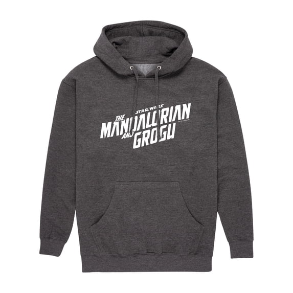 The Mandalorian And Grogu - White Movie Logo - Men's Fleece Hoodie Sweatshirt