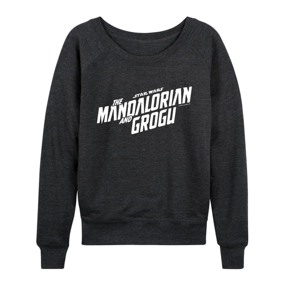The Mandalorian And Grogu - White Movie Logo - Women's French Terry Long Sleeve Pullover