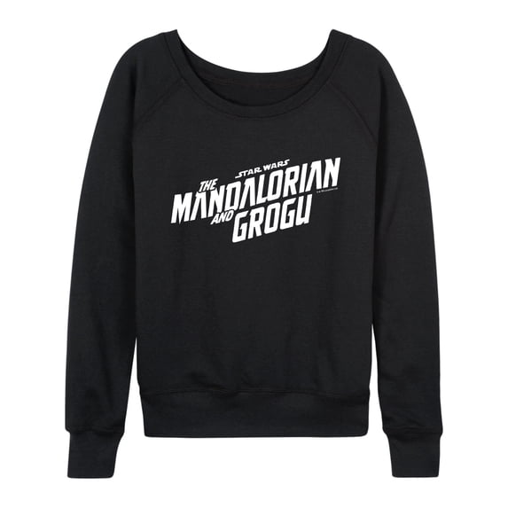 The Mandalorian And Grogu - White Movie Logo - Women's French Terry Long Sleeve Pullover