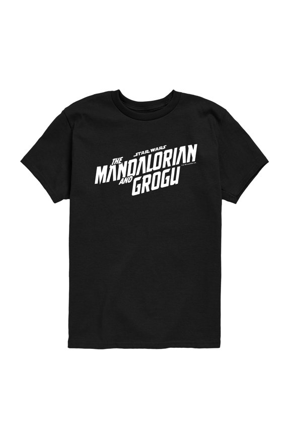 The Mandalorian And Grogu - White Movie Logo - Youth Boys Short Sleeve Graphic T-Shirt