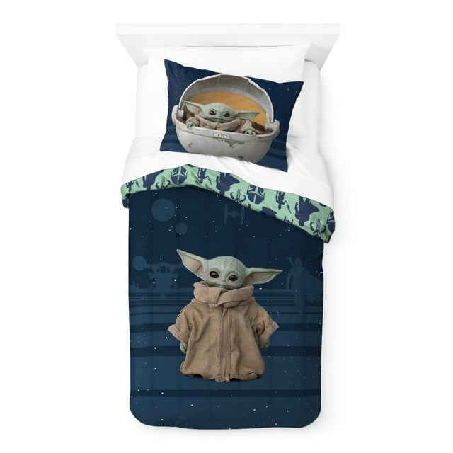 The Mandalorian Baby Yoda Kids 2Piece Twin/Full Comforter Set
