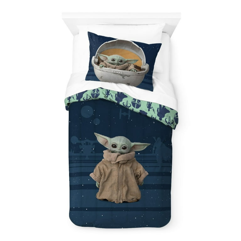 The Mandalorian Baby Yoda Kids 2 Piece Twin Full Comforter Set Reversible Microfiber Star Wars Walmart