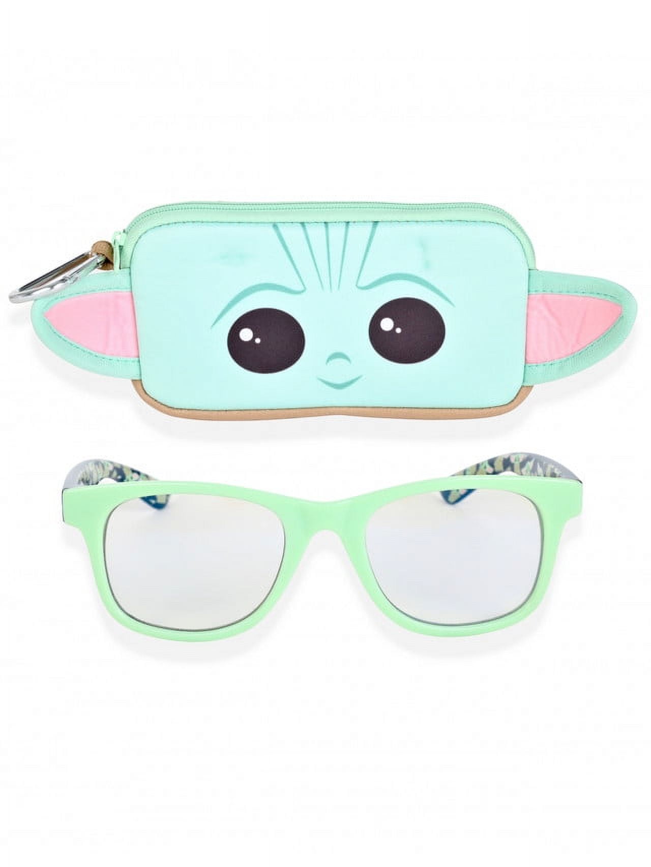 The Mandalorian Blue Light Blocking Glasses For Kids with Zippered Case and Carabiner
