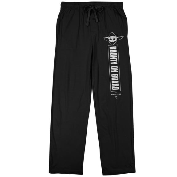 The Mandalorian Bounty on Board Men's Black Drawstring Sleep Pajama Pants-Medium