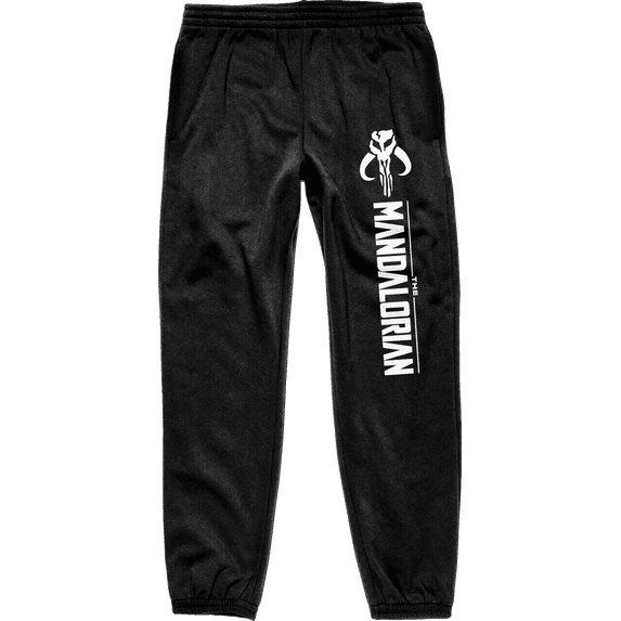 The Mandalorian Character Logo Men's Black Graphic Sweatpants - XXL