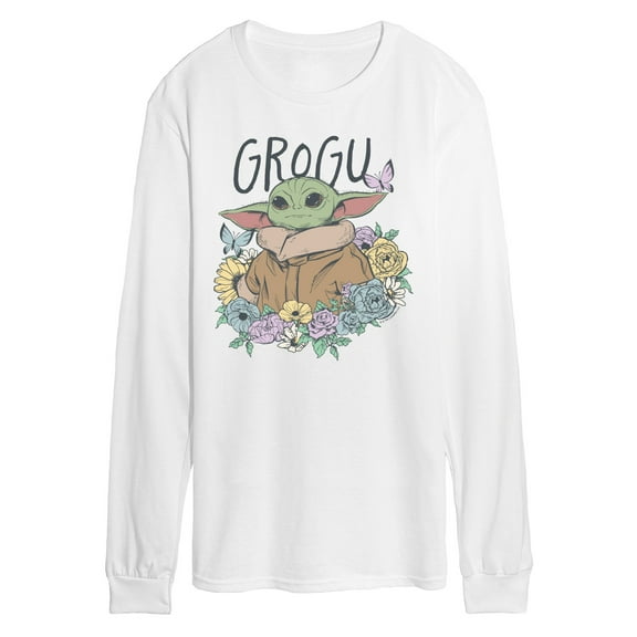The Mandalorian - Floral Spring Grogu - Men's Long Sleeve Graphic T-Shirt