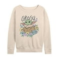 thumbnail image 1 of Star Wars - Floral Spring Grogu - Women's French Terry Long Sleeve Pullover, 1 of 4