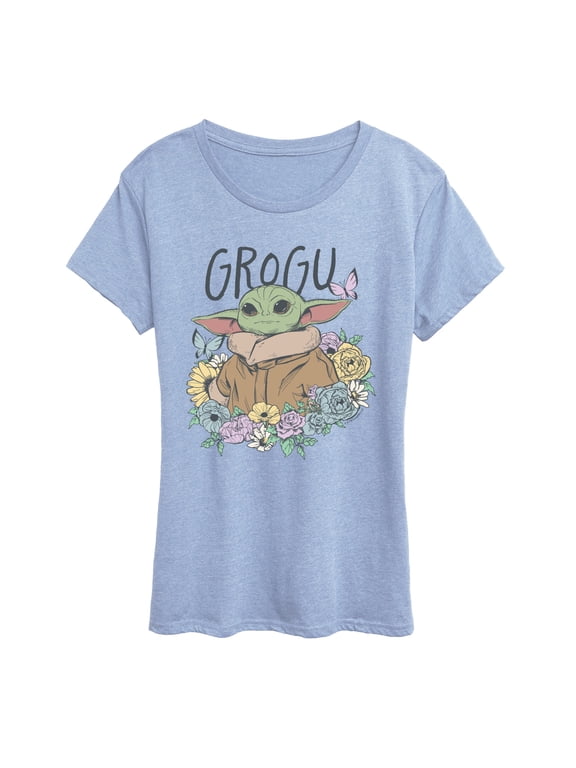 - Floral Spring Grogu Women's Short Sleeve Graphic T-Shirt