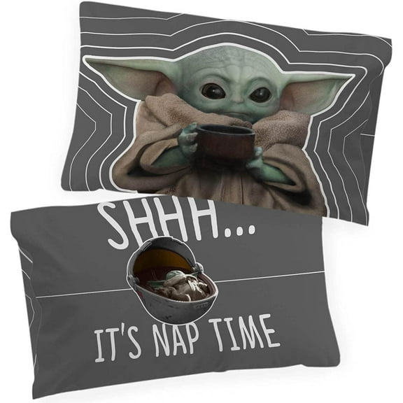 The Mandalorian Grey Coffee 2 Pack Standard Pillowcases, 100% Microfiber