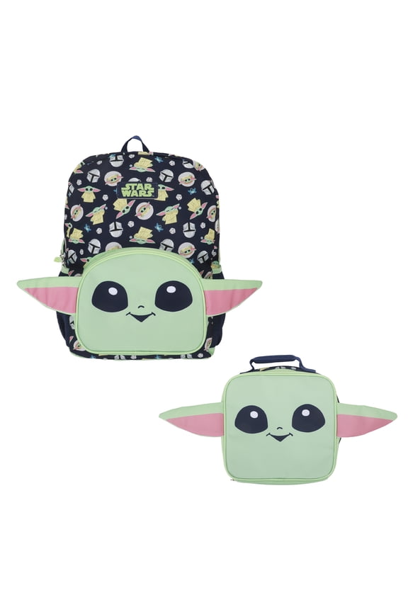 The Mandalorian Grogu 16" Novelty Backpack & Lunch Box Set For School And Travel