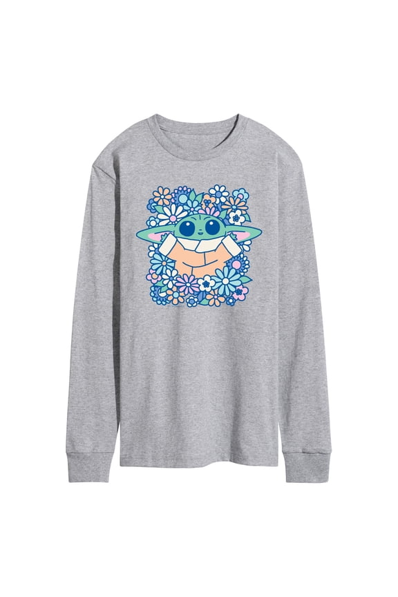 - Grogu Flowers - Men's Long Sleeve Graphic T-Shirt