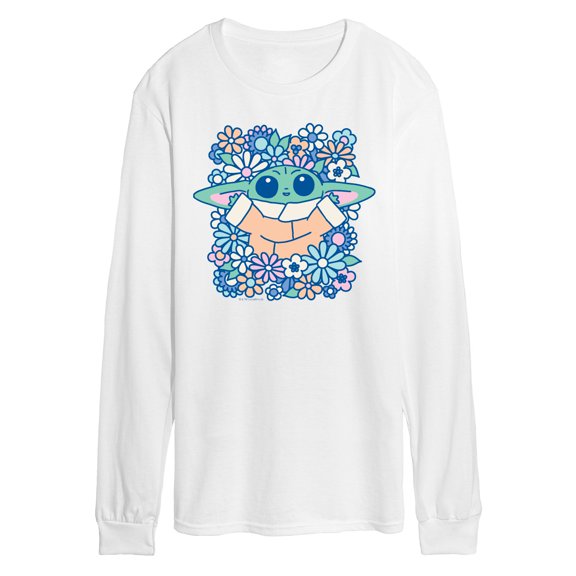 The Mandalorian - Grogu Flowers - Men's Long Sleeve Graphic T-Shirt
