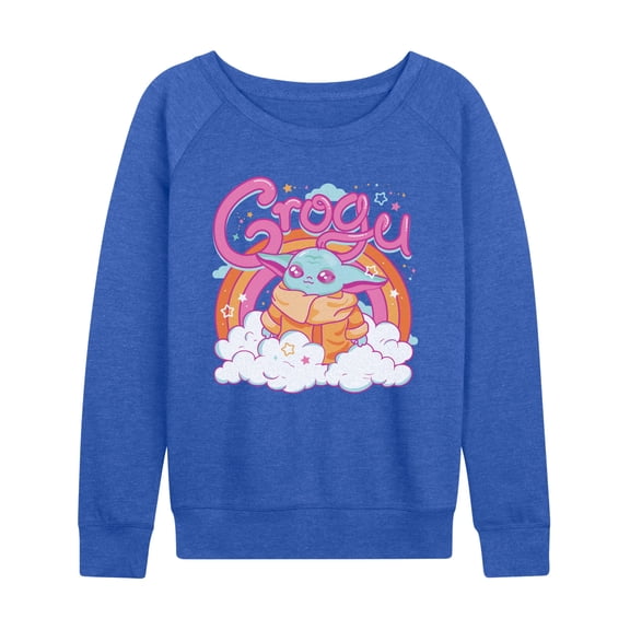 The Mandalorian - Grogu Kawaii - Women's French Terry Long Sleeve Pullover