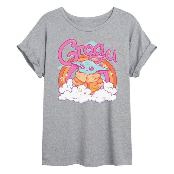 Star Wars - Grogu Kawaii - Juniors Oversized Graphic T-Shirt
