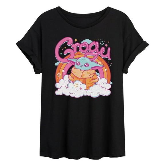 Star Wars - Grogu Kawaii - Juniors Oversized Graphic T-Shirt
