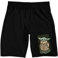 thumbnail image 1 of The Mandalorian Grogu Men's Black Lounge Shorts-3XL, 1 of 5