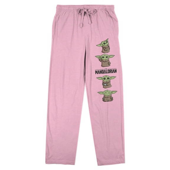 The Mandalorian Grogu Poses Women's Pink Sleep Pajama Pants-XS