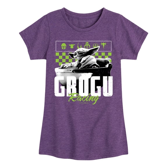 Star Wars - Grogu Racing Jersey - Youth Girls Fitted Short Sleeve T-Shirt
